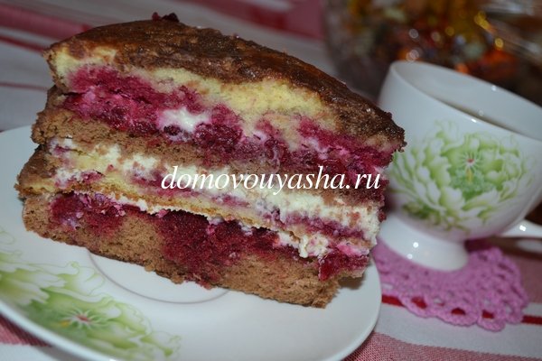 Бисквитный торт с вишней фото рецепт