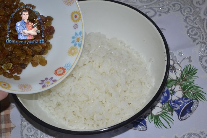 Кутья из риса с изюмом и грецкими орехами